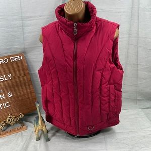 Glacier’s Edge Women’s Raspberry Pink Red Down Puffer Vintage Vest | Large